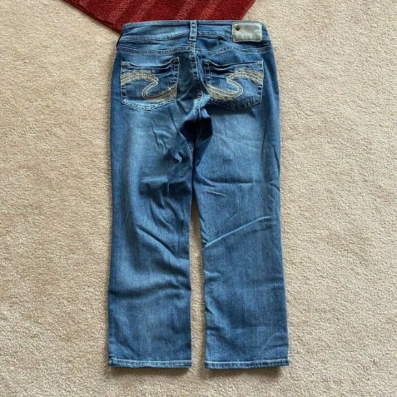 Silver Suki W28 x L 22 1/2 Mid Capri Denim Jeans Actual W 28 x I 23 - Picture 6 of 12